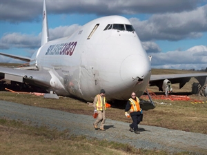 747 Jet Skids Off at the Halifax Runaway Due to Strong Winds! 